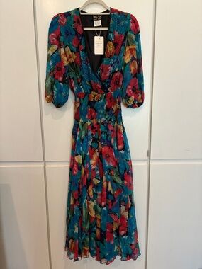 Diane Freis vintage 80s beaded 100% silk maxi dress